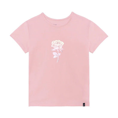 Deux par Deux - T-shirt de coton avec imprimé rose métallique