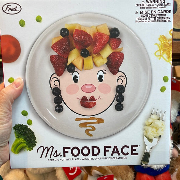 Food face dinner plate girl