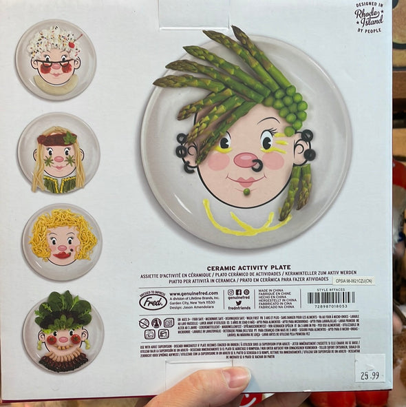 Food face dinner plate girl