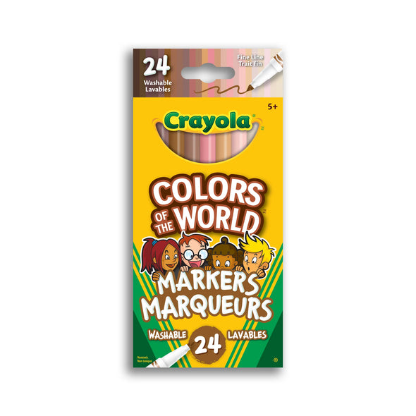 Crayola Colors of the World Fine Line Markers, 24 pièces